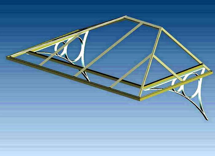 CAD Konstruktionsskizze der Überdachung